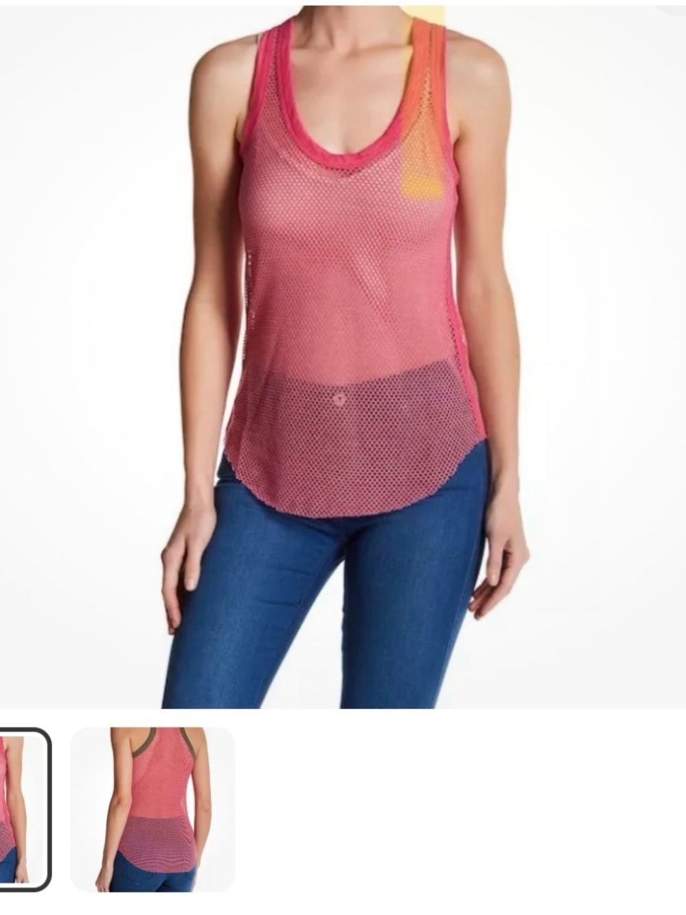 Zadig & Voltaire Hot Pink Mesh Fishnet  Tank  sz S